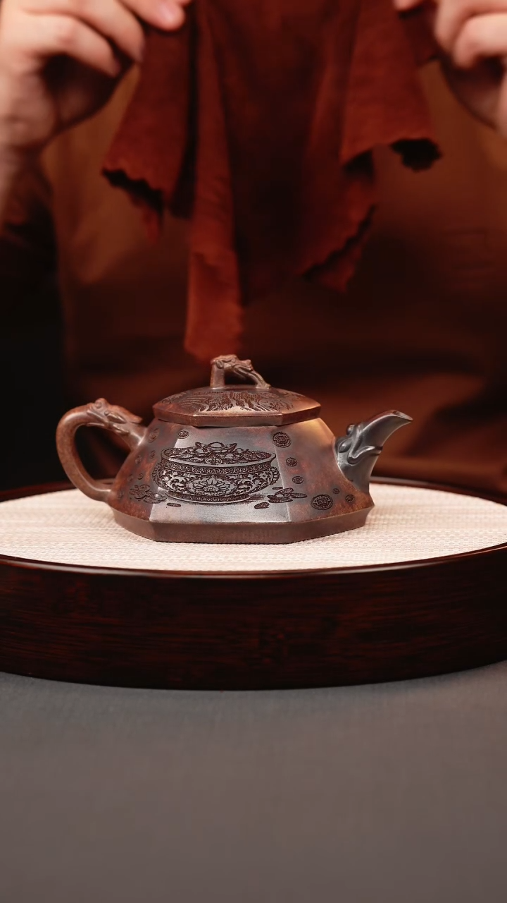 茶壶紫砂沉香泥六方石瓢