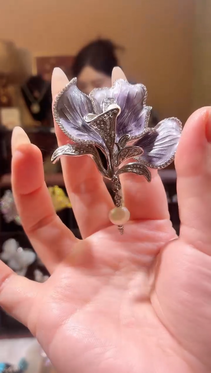 合成立方氧化锆铜合金紫瓣兰心