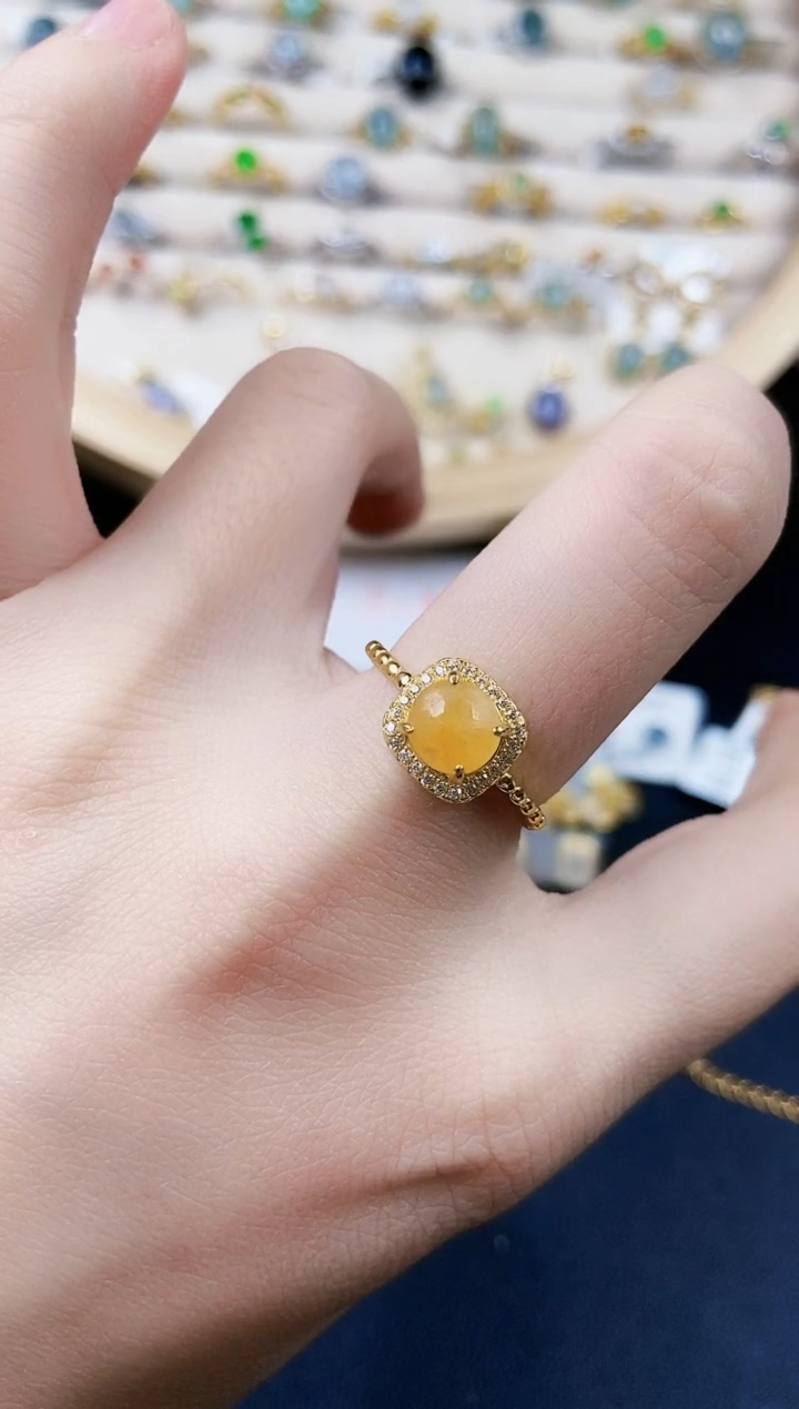 【闪购商品】翡翠银S925镶嵌戒指46456546