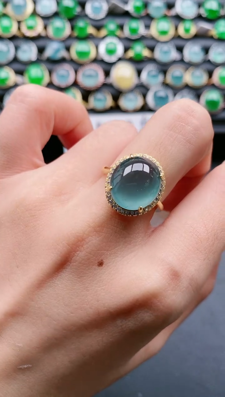 【闪购商品】翡翠戒指银S925镶嵌1111111