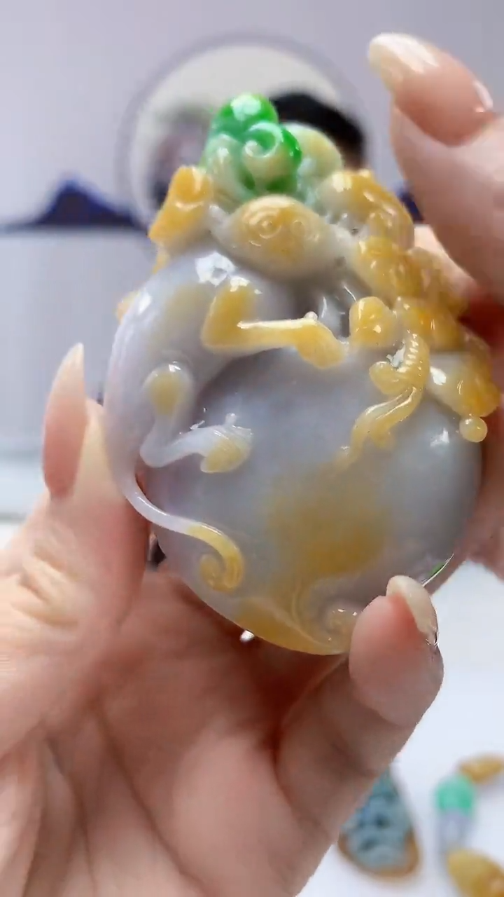 定制翡翠未镶嵌4969DD-毛货挂件78