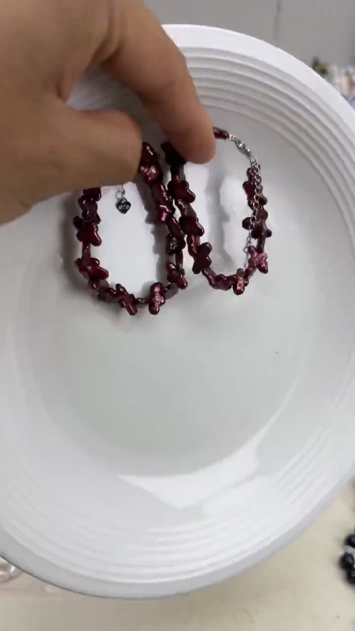 颈饰银S925镀金镶嵌淡水珍珠1