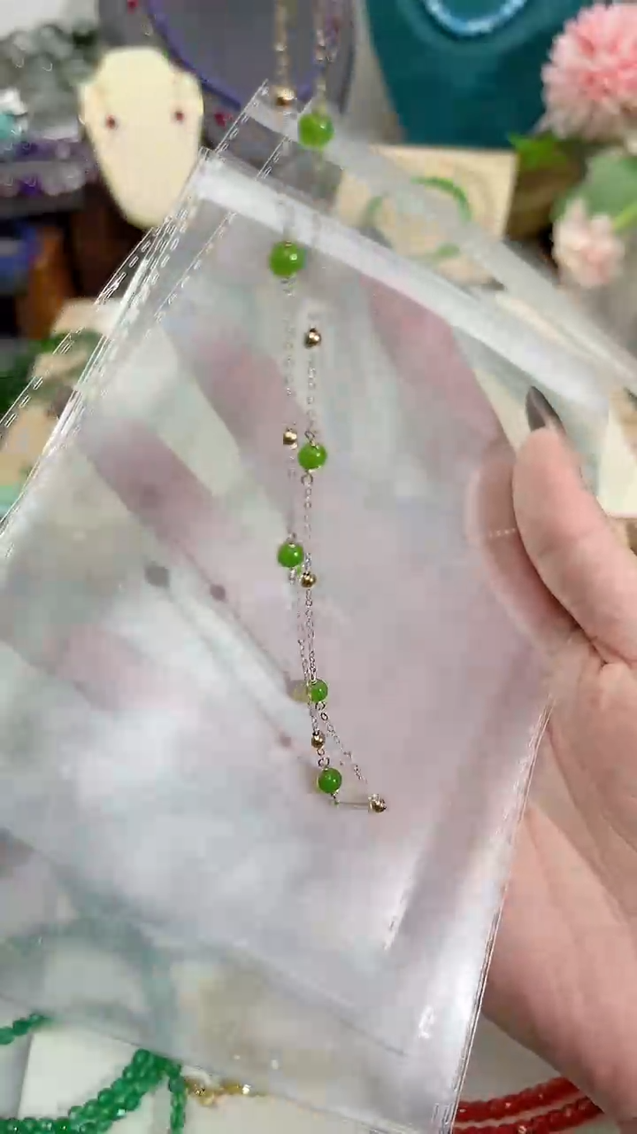 【闪购商品】和田玉（碧玉）颈饰14K金镶嵌满99