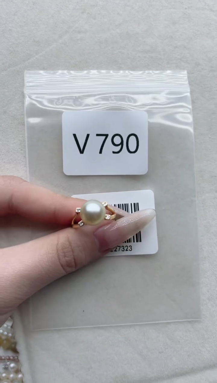 【闪购商品】海水珍珠戒指银S925镶嵌V790