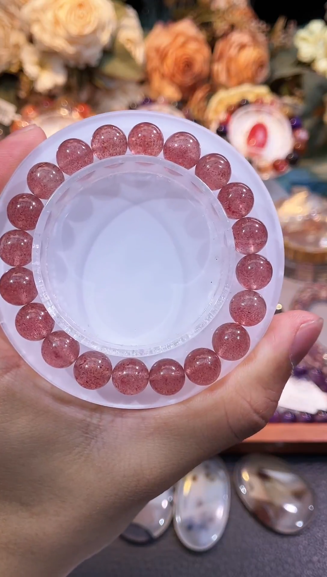 未镶嵌手链水晶-星光草莓晶9m+