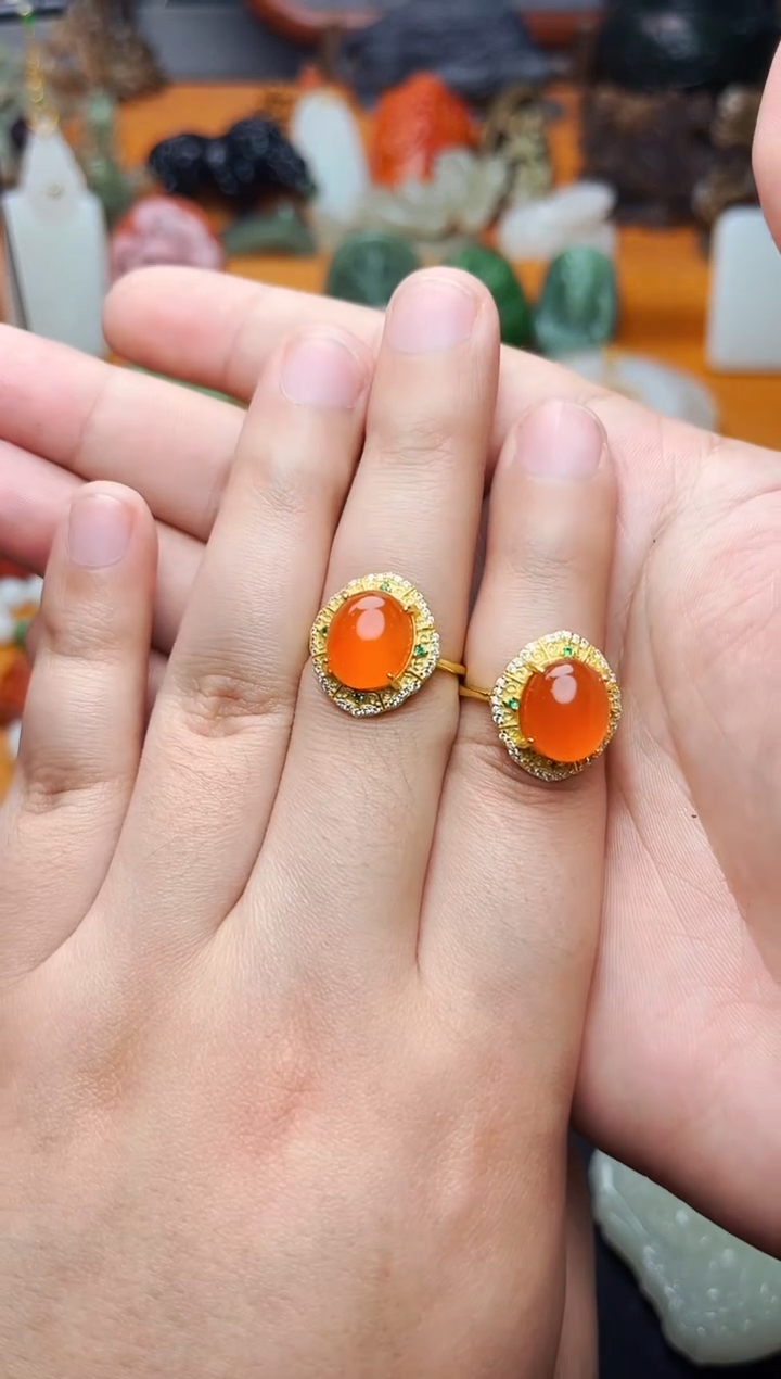 【闪购商品】南红玛瑙戒指银S925镶嵌多样性拍一发一01