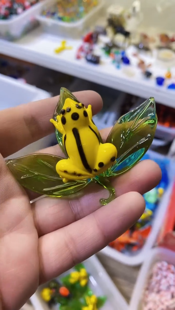 【闪购商品】琉璃手工艺品叶子青蛙