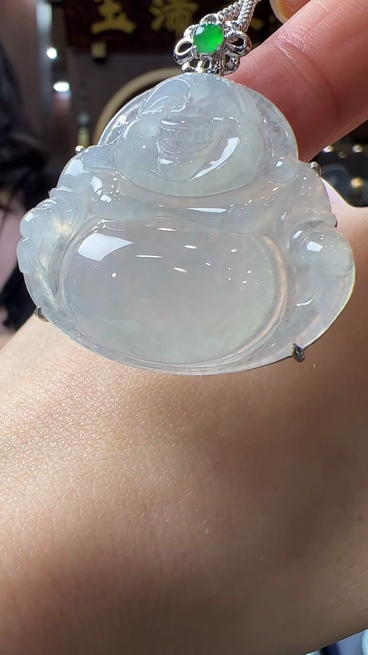 【闪购商品】翡翠挂件18K金镶嵌佛公不含链