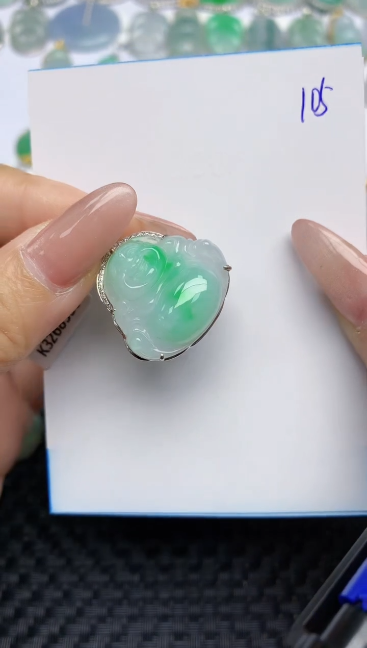 【闪购商品】翡翠颈饰18K金镶嵌天然A货翡翠 104