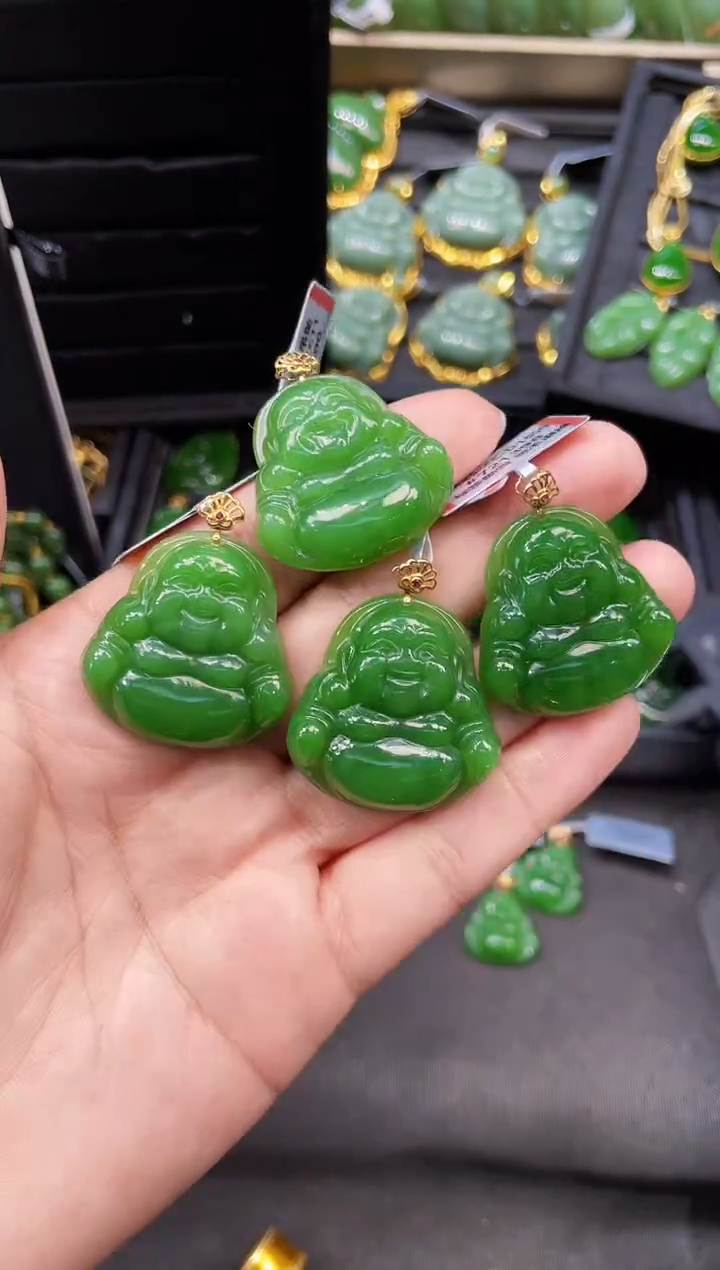 【闪购商品】和田玉吊坠18K金镶嵌31MM 多样性发一