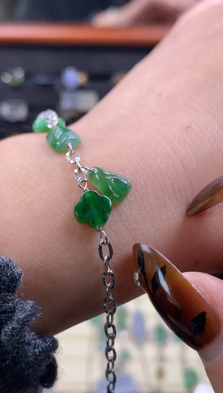 颈饰银S925镶嵌翡翠19449