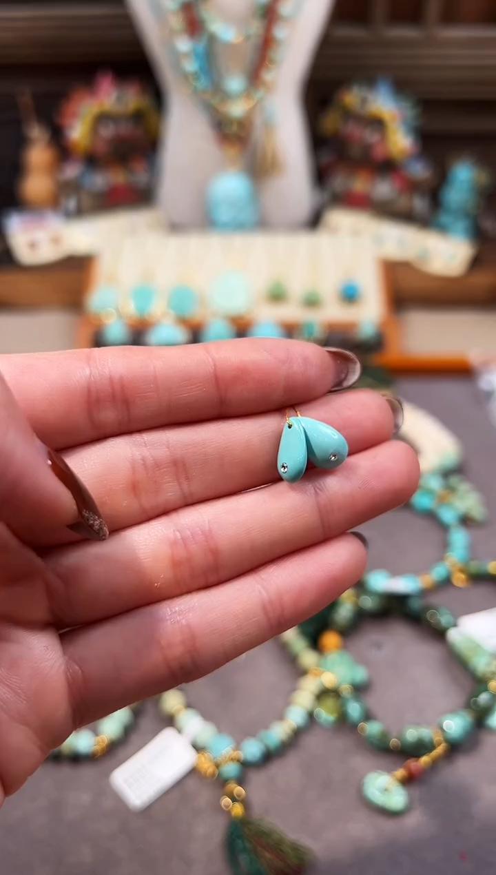 未镶嵌绿松石配饰多肉卡子