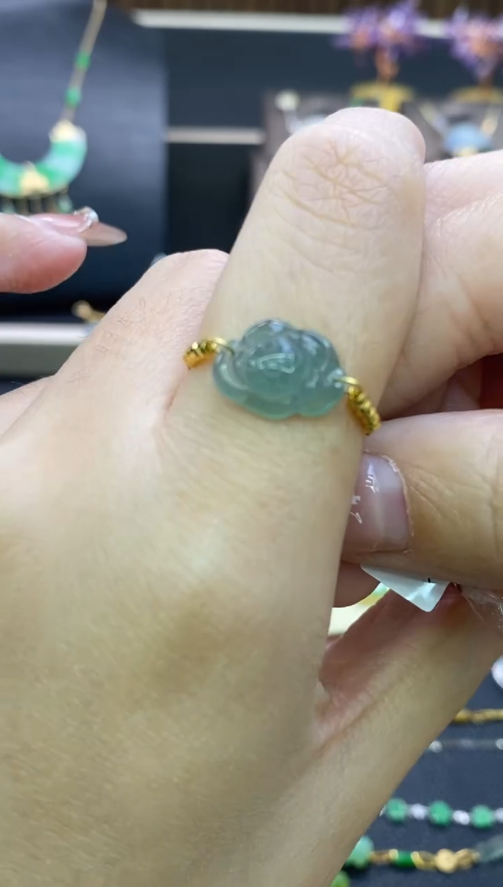 【闪购商品】翡翠颈饰18K金镶嵌净货12003