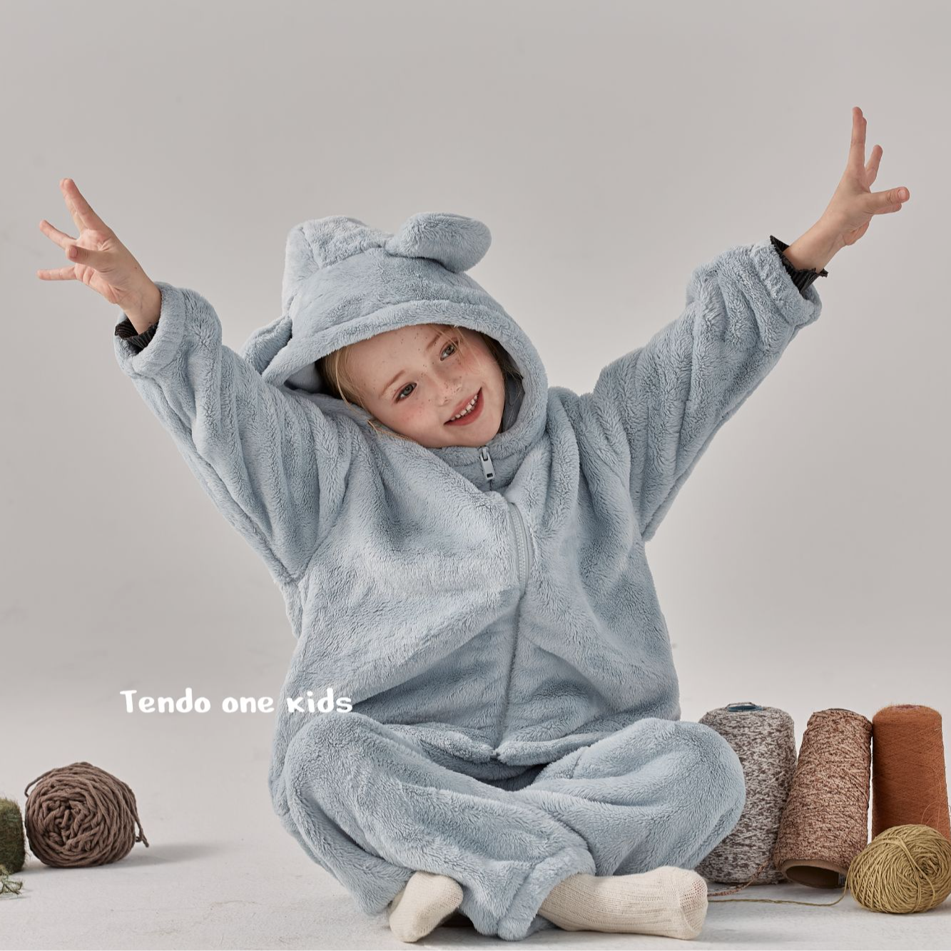 【双面糯米绒亲子家居服】天童小野新款冬季加厚加绒男女童睡衣套装