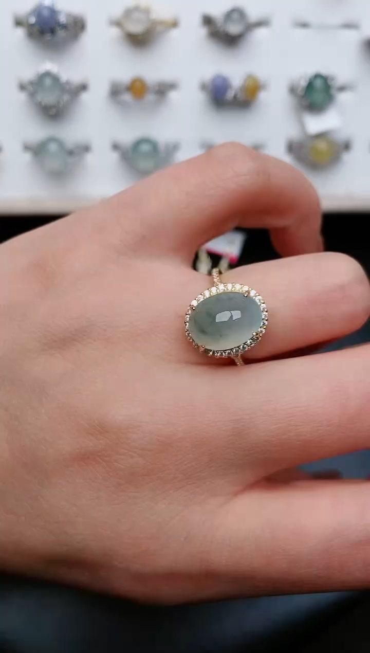翡翠戒指银S925镶嵌....