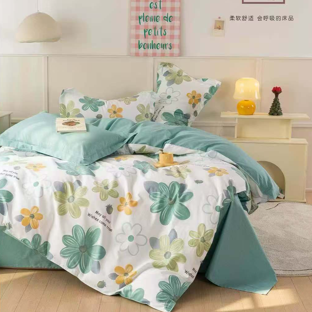 晟源定制 加密100%纯棉斜纹柔光棉-五彩春天床单被套枕套床品订制