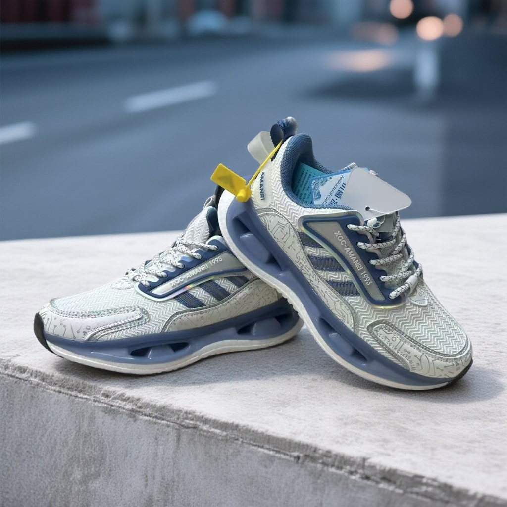 减震公路黑蓝跑步鞋强化避震缓冲跑鞋黑绿男鞋耐磨2503