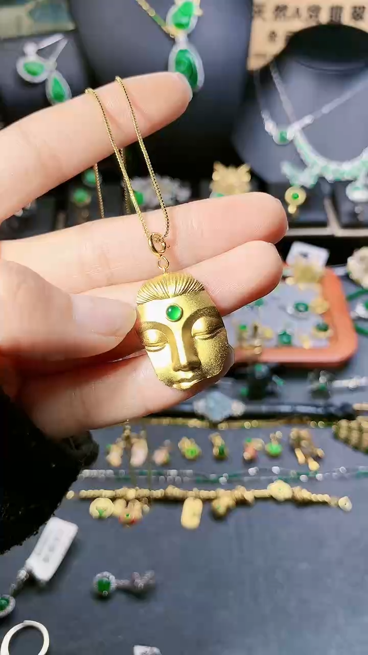 【闪购商品】翡翠吊坠(赠链)银S925镶嵌吊坠