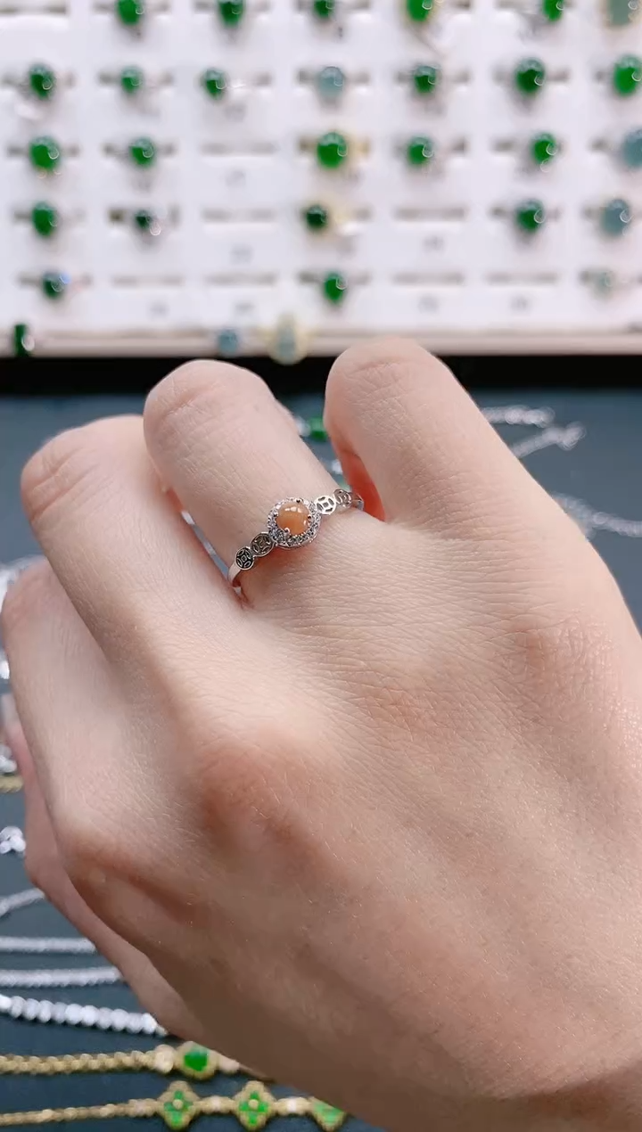 【闪购商品】翡翠戒指银S925镶嵌天然翡翠