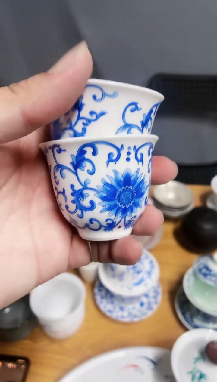 【闪购商品】【瓷心匠物】直播间福利缠枝莲2个杯