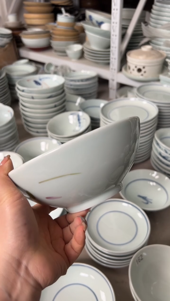 明舟大暇紫藤花7寸老面碗（单只装）