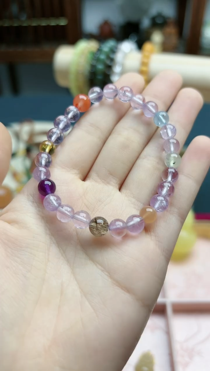 【闪购商品】水晶手串未镶嵌紫水晶多宝手串*1 TF