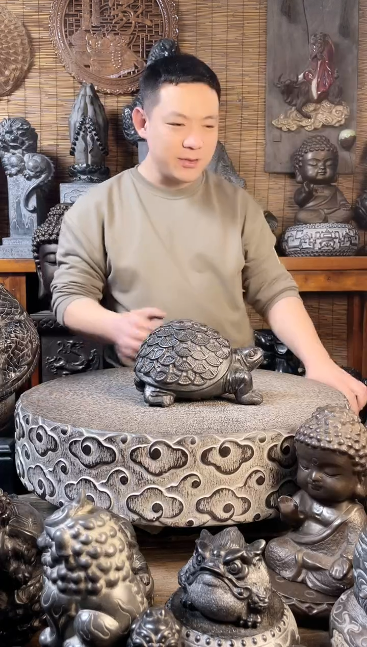 【闪购商品】20金钱龟天然青石雕刻
