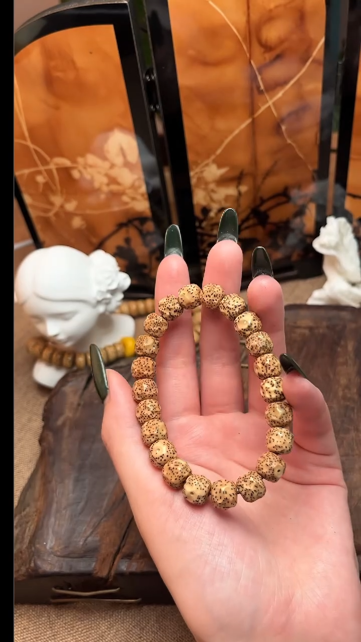 手串星月菩提精工级陈籽凹面无相手串（B）