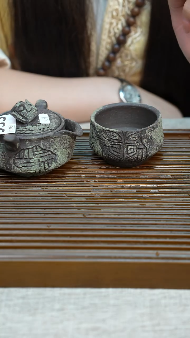 纯手工粗陶茶具每一只不一样