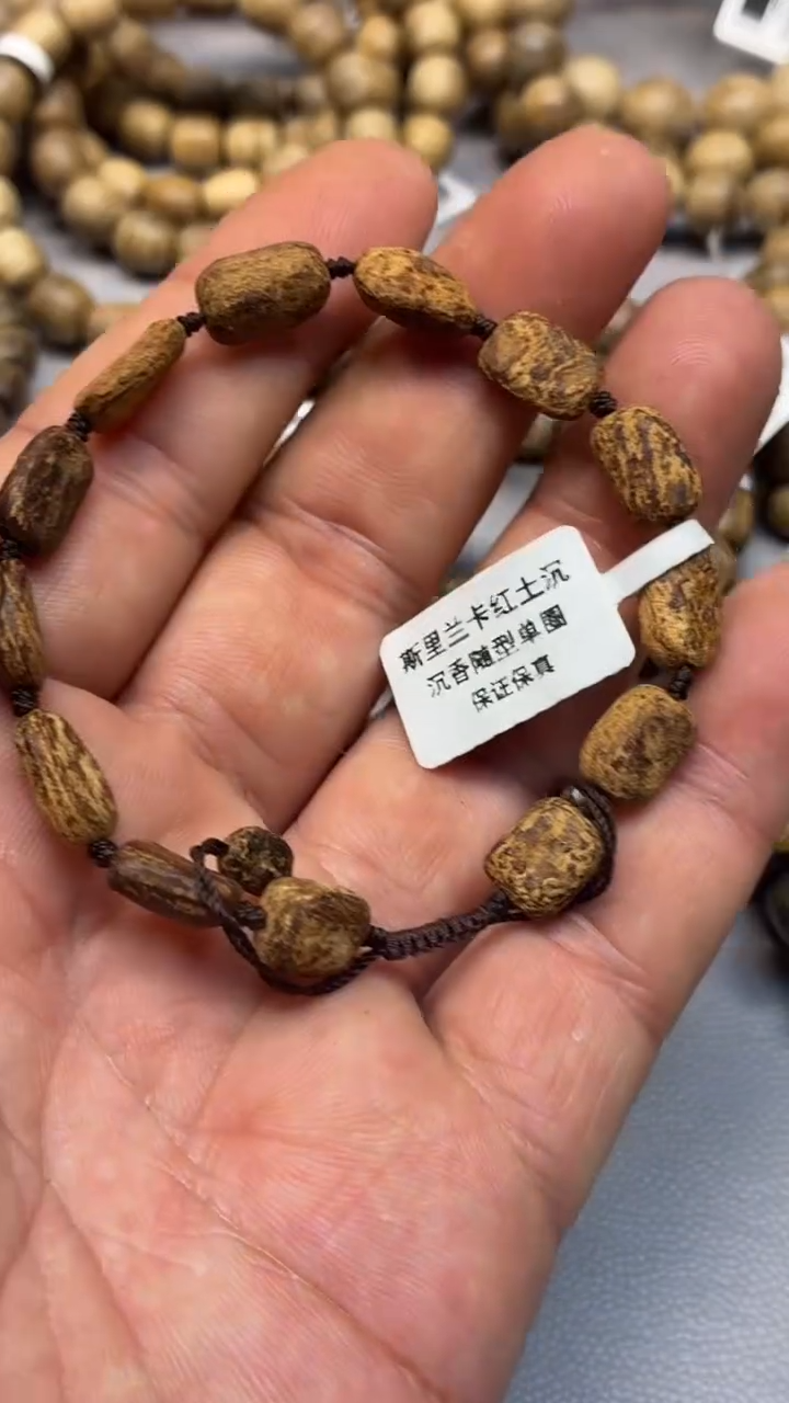 沉香手串 斯里兰卡红土沉随型单圈多样性发其一