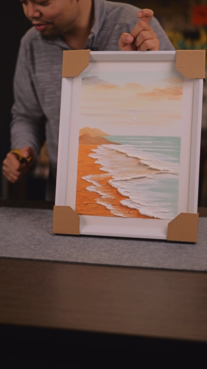 【闪购商品】书法015 海边日出 油 画 手 绘