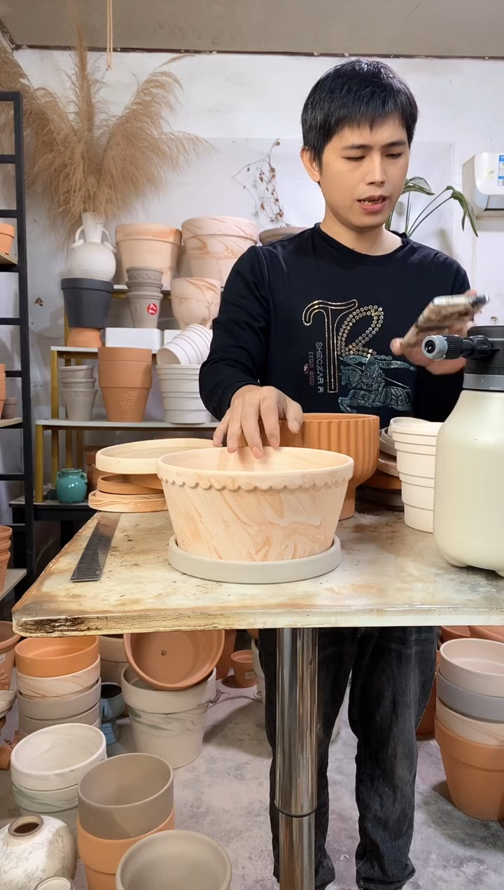 22*10玛奇朵矮盆 1盆1托  灰色底盘