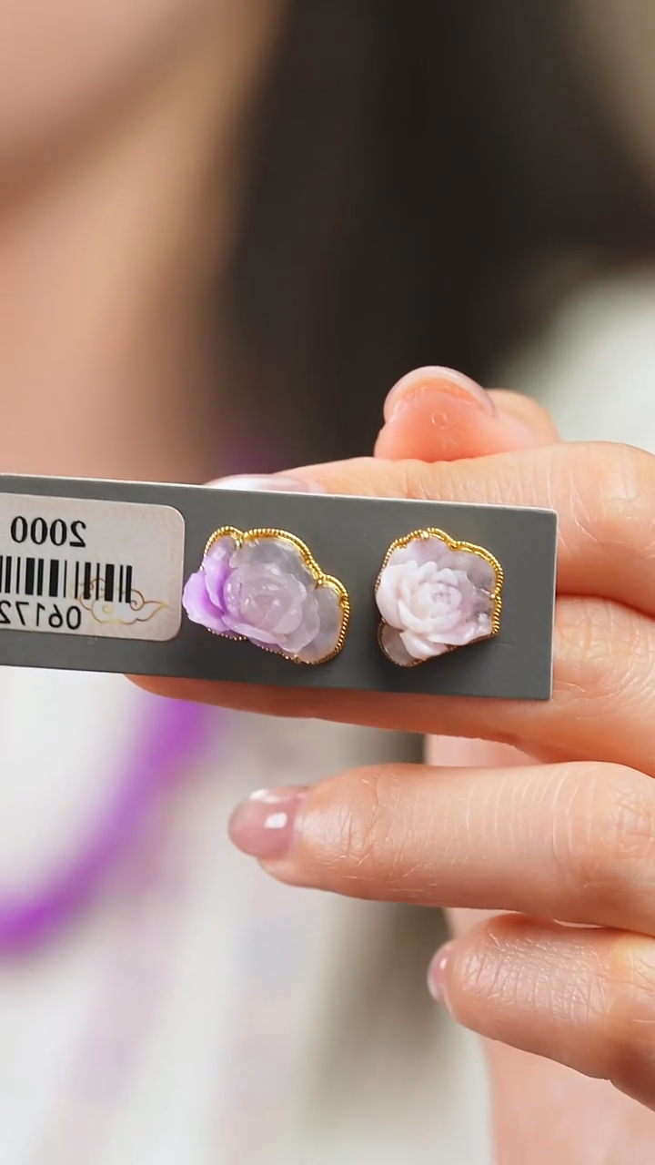 18K金镶嵌苏纪石（舒俱来）耳钉3