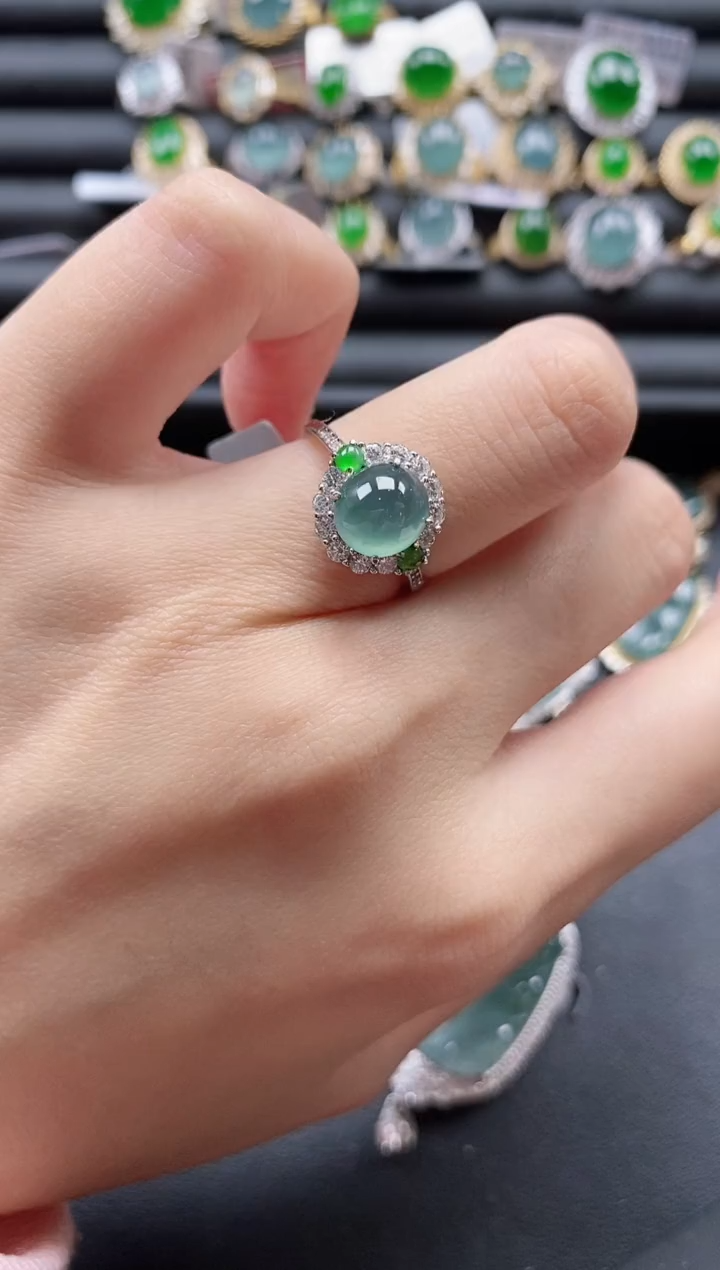 【闪购商品】翡翠戒指银S925镶嵌51511