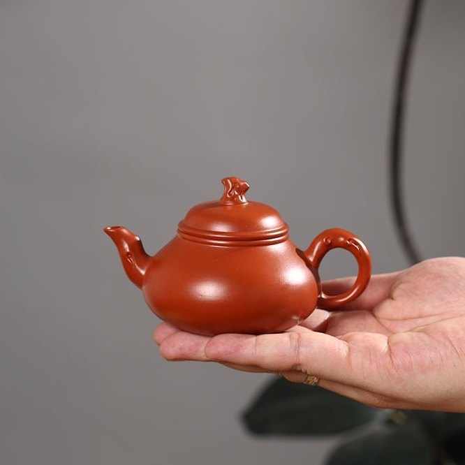 潮州原矿朱泥手拉壶树桩矮梨壶大容量工夫茶壶家用冲茶壶工夫茶器