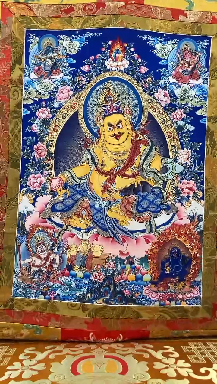 【闪购商品】卷轴画矿物质喷绘  五姓财1.3m金色龙布