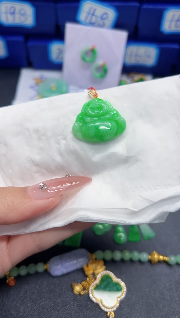 【闪购商品】翡翠颈饰18K金镶嵌Y缅料A货/支持复检/一件