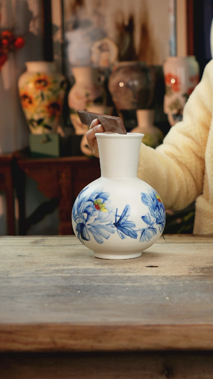 【闪购商品】瓷片景德镇纯手工釉下彩精品花瓶