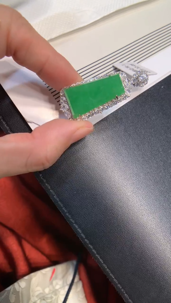 颈饰银S925镶嵌翡翠无事牌