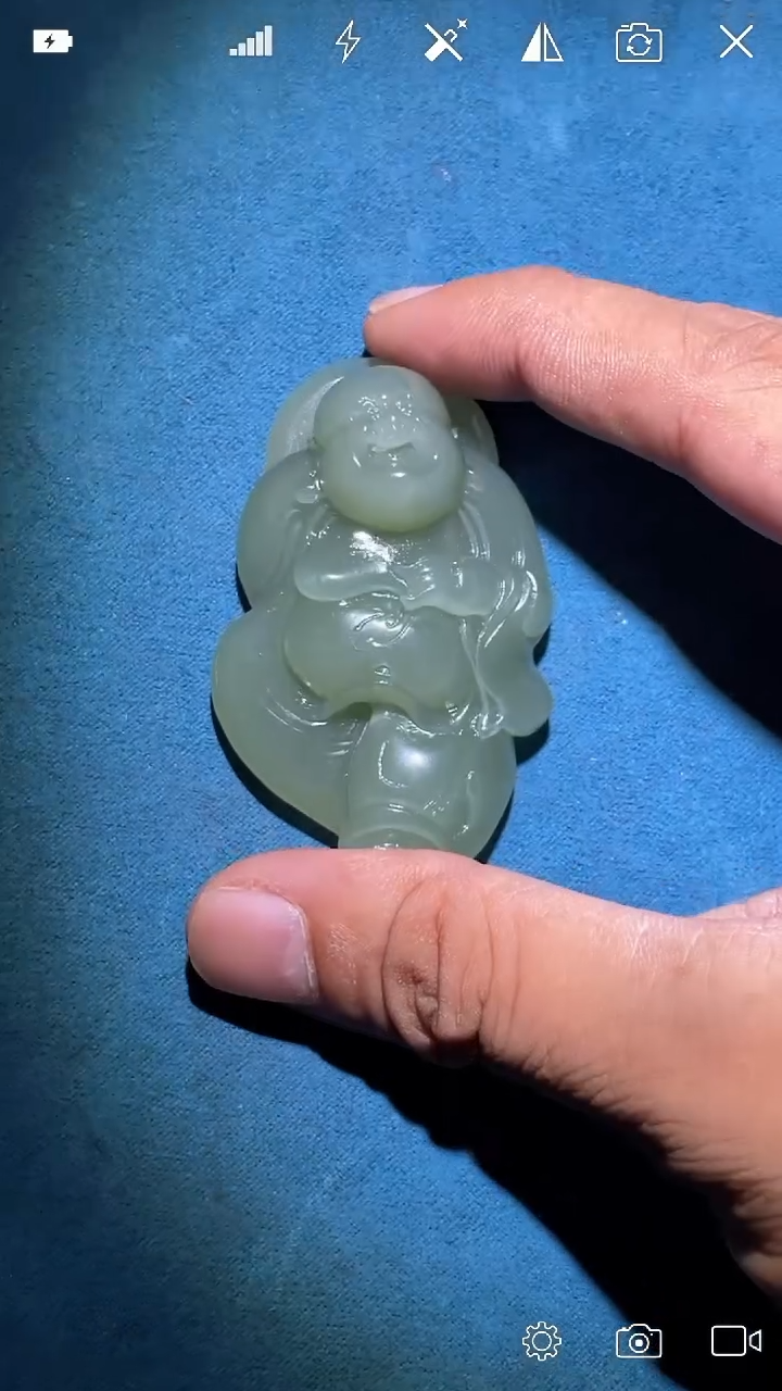 和田玉未镶嵌挂件QJ 弥勒佛吊坠