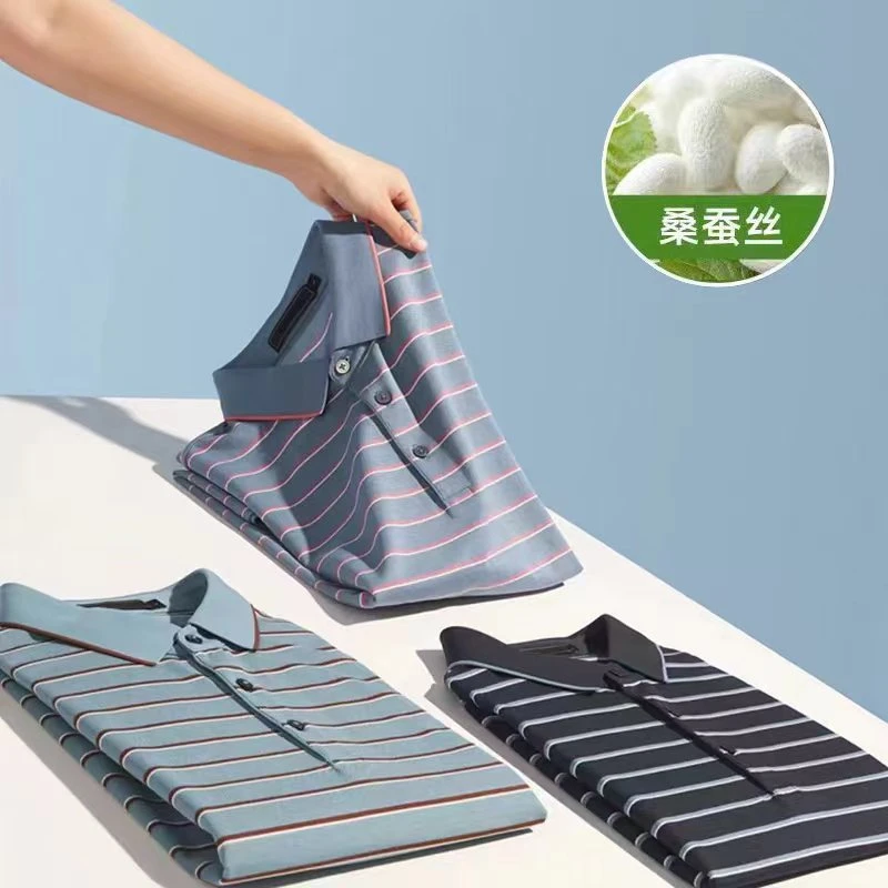 【撤柜冰丝】男士透气短袖T恤2025夏季新款商务休闲polo衫1