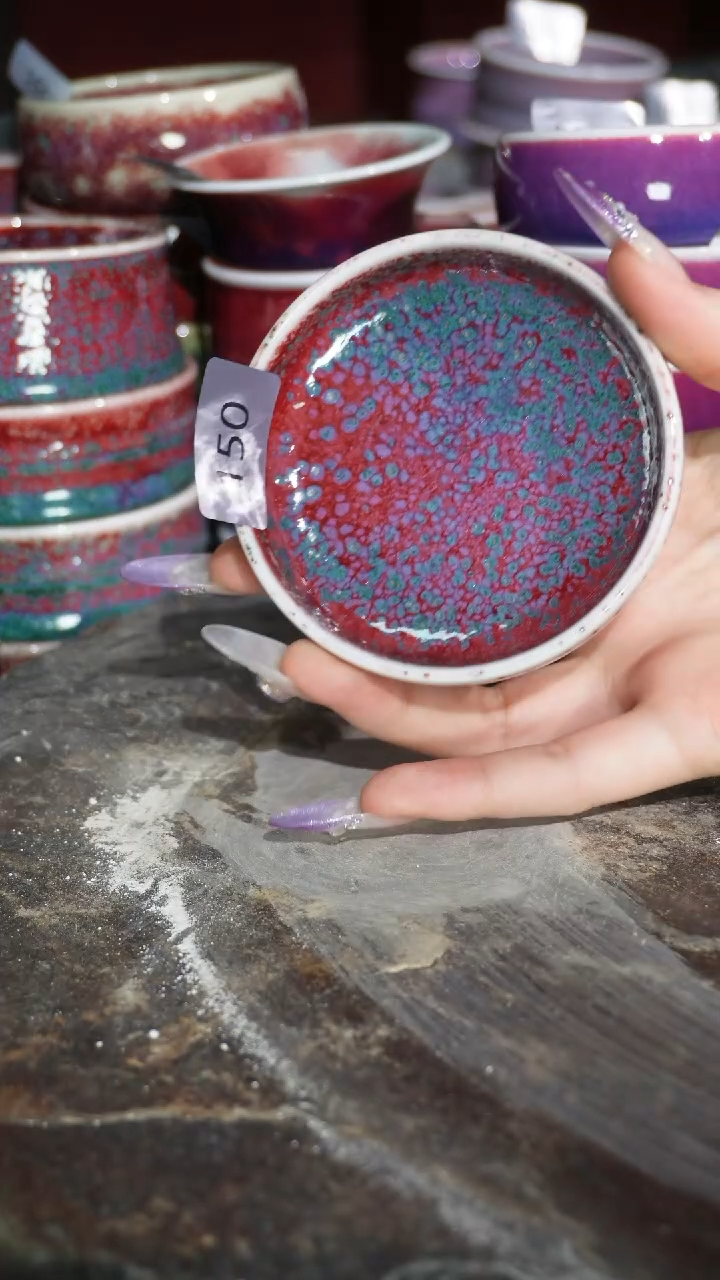 摆件陶精品窑变钧瓷茶器