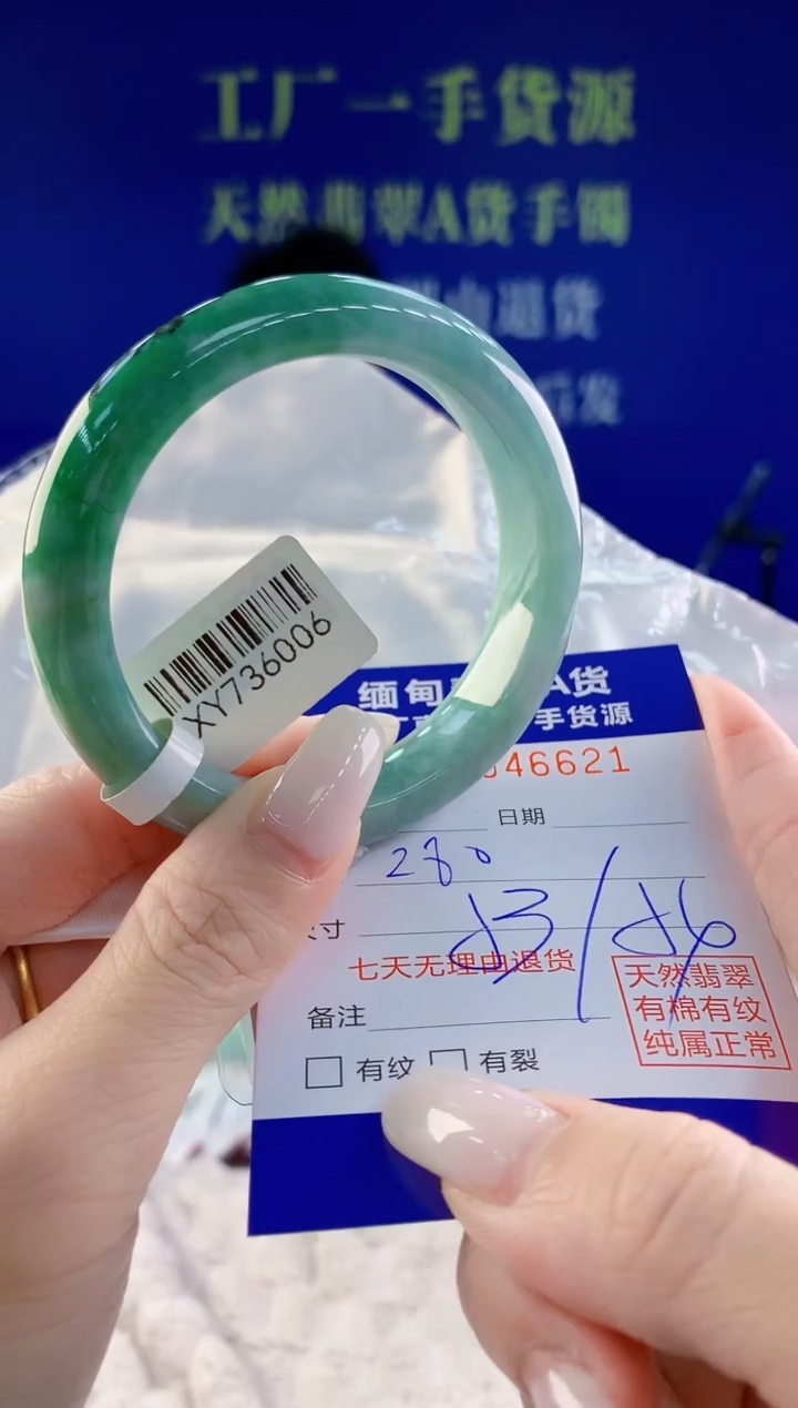 翡翠未镶嵌手镯21天然翡翠A货