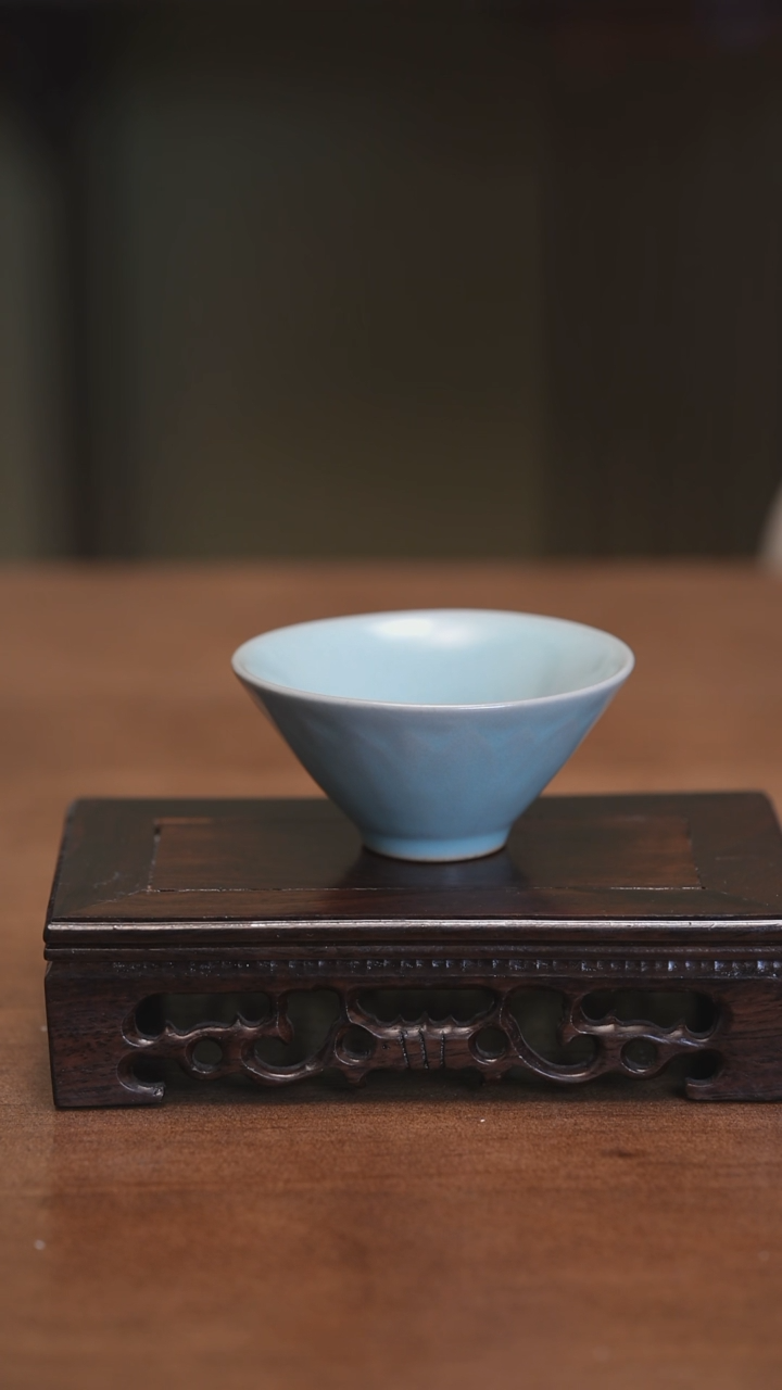 【闪购商品】Y宝丰宋官窑原产地汝瓷斗笠杯（微瑕）