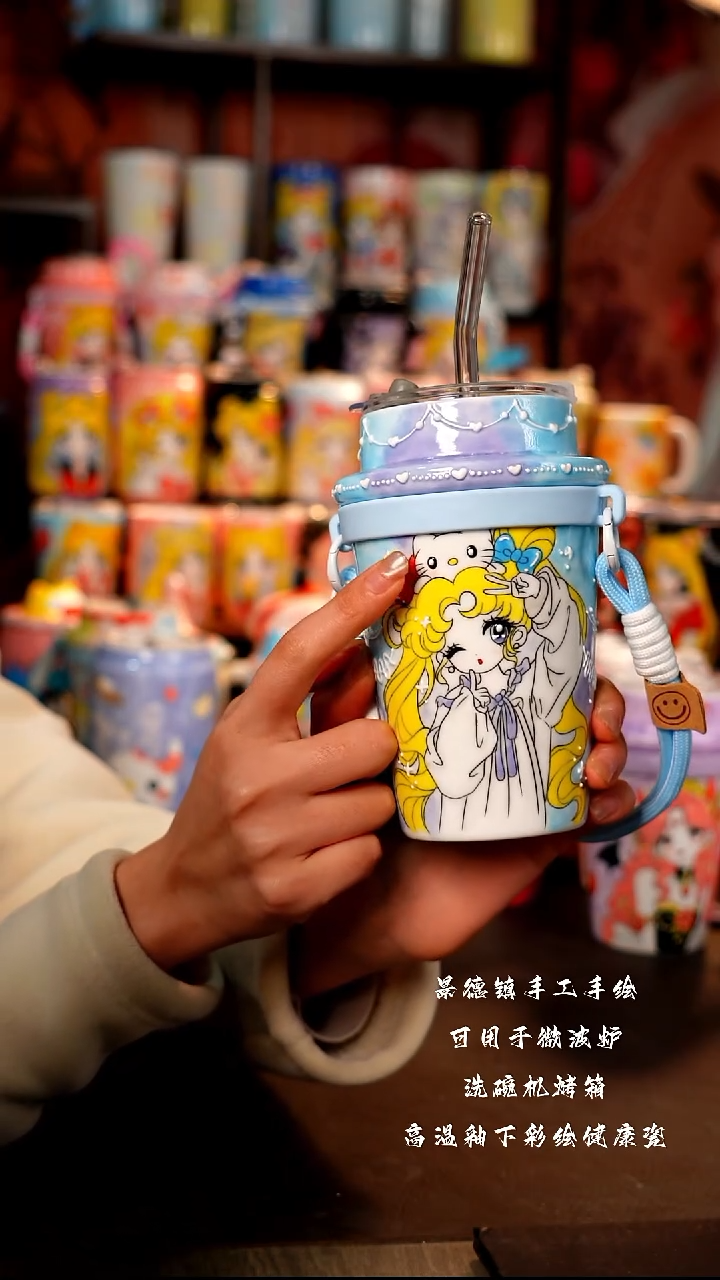 景德镇手工手绘陶瓷杯杯