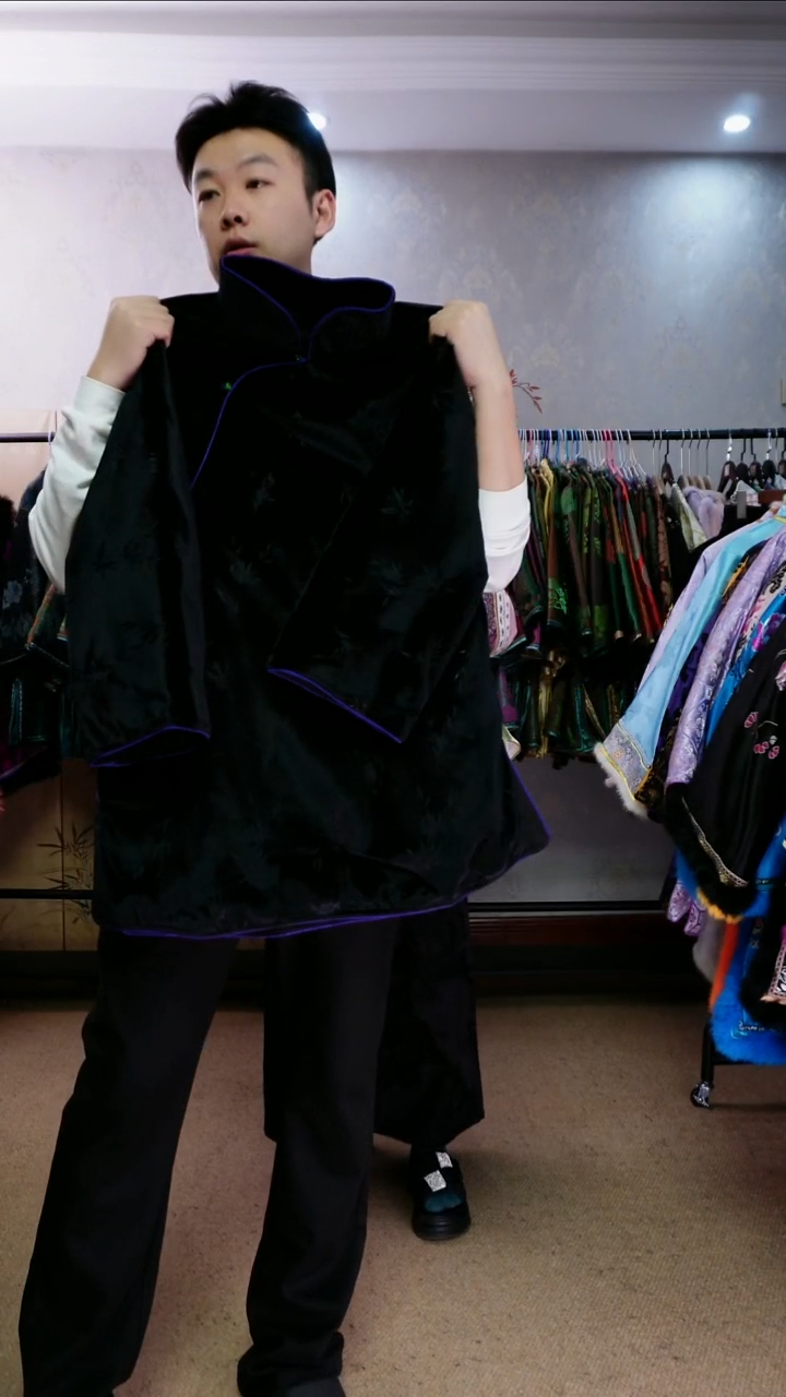 会****9凤仙领丝绒棉服黑色