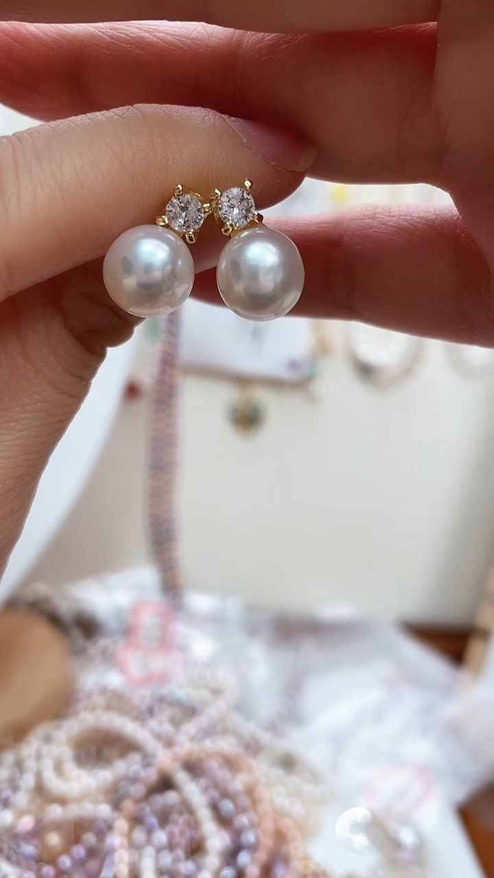 【闪购商品】淡水珍珠颈饰未镶嵌珍珠耳钉