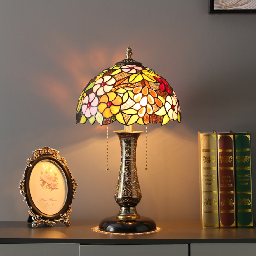 【欧美外单】蒂凡尼Tiffany全铜波斯米亚花瓶台灯复古田园客厅灯