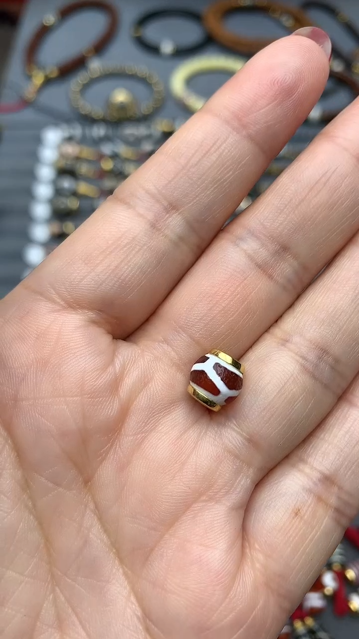 【闪购商品】玛瑙/玉髓单珠18K金镶嵌20250129