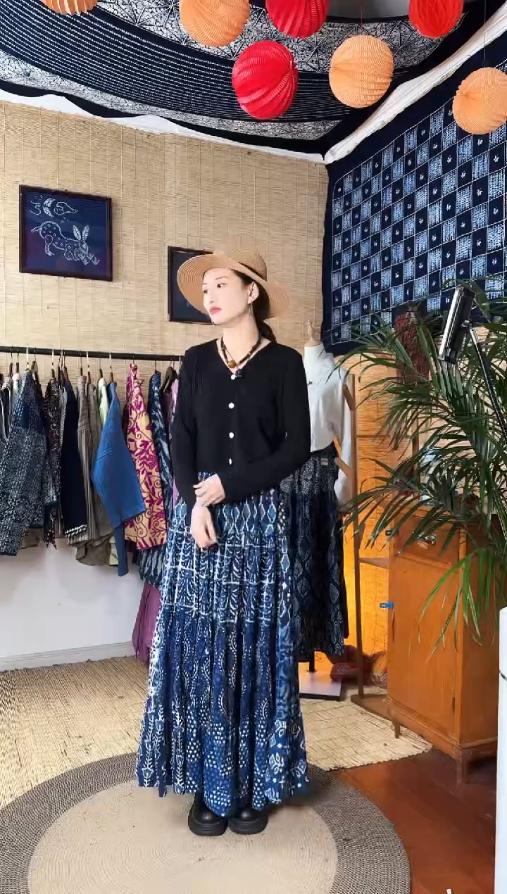 【闪购商品】设计师款蓝染裙子